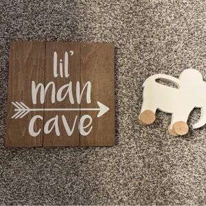 Rustic Brown 'Lil' Man Cave' Wall Sign
